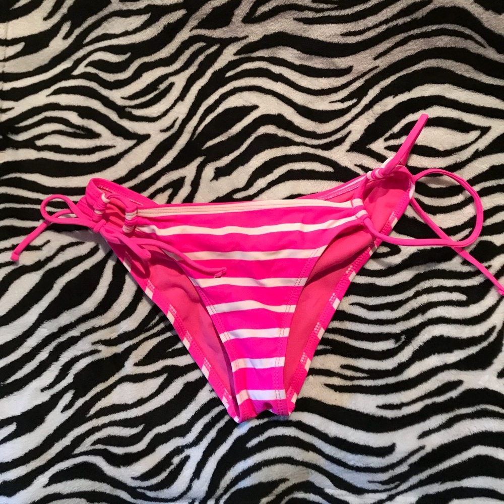 Striped Hot Pink Bikini Bottoms